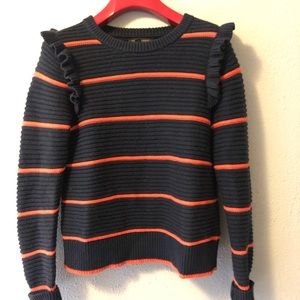 Banana republic navy/orange striped sweater